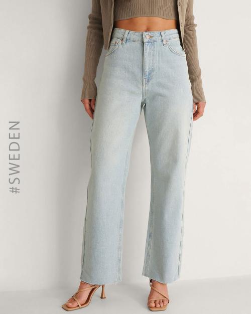 Light-Wash Straight Jeans