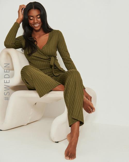 Ribbed Pants with Elasticated Waist