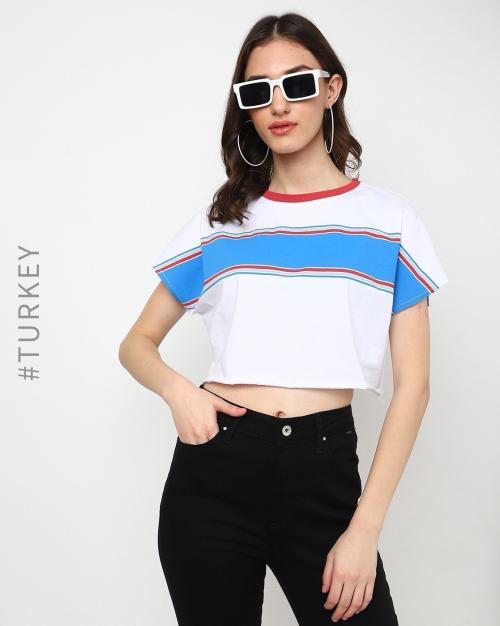 Cropped Crew-Neck T-Shirt