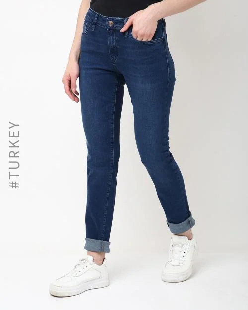 Buy skinny fit Lightly Washed Jeans Online at Best Prices in India