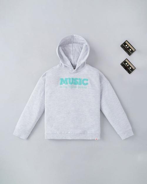 Heathered Hoodie with Applique