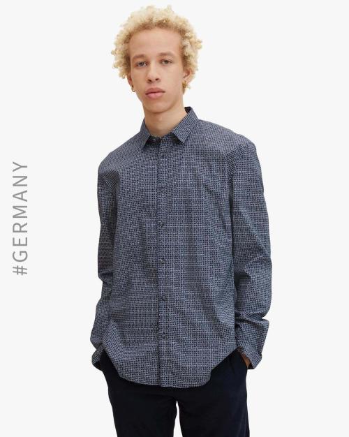 Micro Print Cotton Shirt