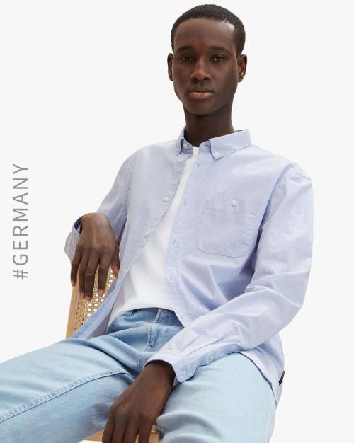 Striped Button-Down Slim Fit Shirt