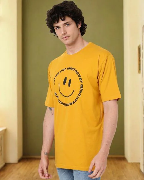 Regular Fit Typographic Print Crew-Neck T-Shirt