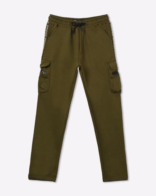 Boys Straight Track Pants with Side Taping