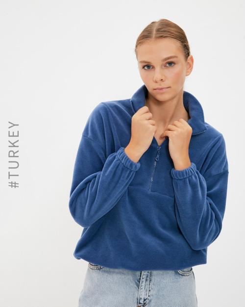 Sweatshirt with Zip Placket