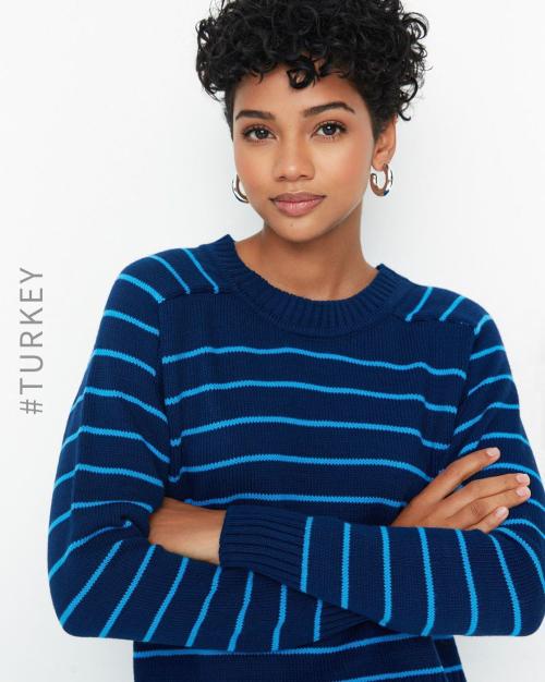 Striped Crew-Neck Pullover
