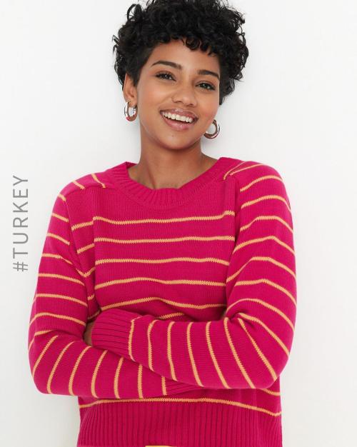 Striped Crew-Neck Pullover