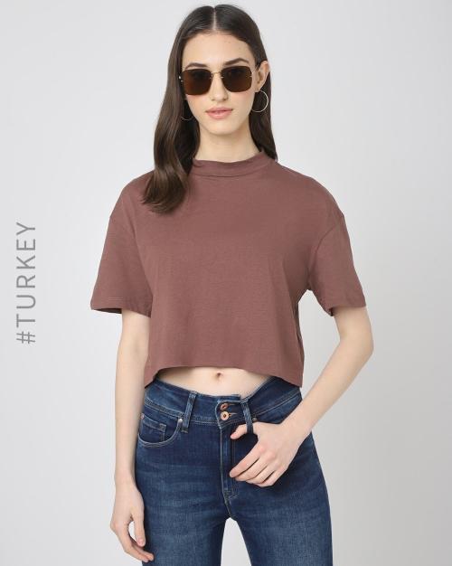 Pack of 2 Cotton High-Neck T-Shirt