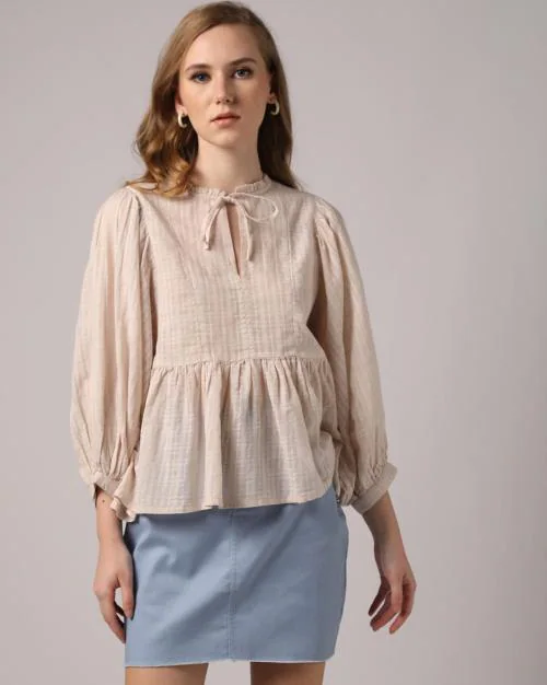 Self-Design Top with Neck Tie-Ups