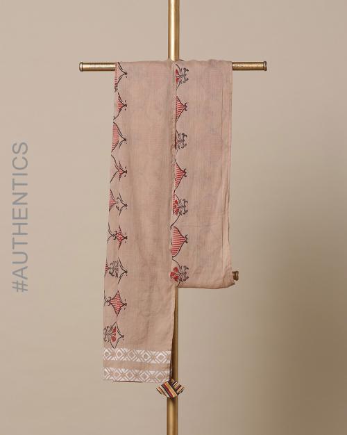 Hand-Dyed Handblock Print Cotton Mull Stole