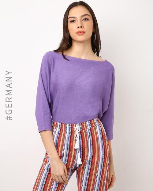 Fitted Boat-Neck Top