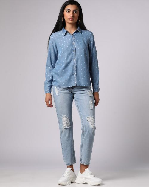 Printed Denim Shirt