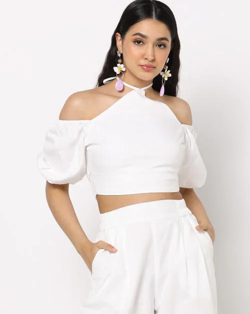 Cold-Shoulder Crop Top