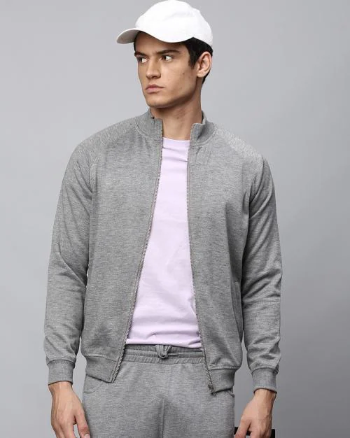 Zip-Front Sweatshirt with Slip Pockets