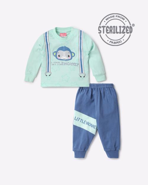 Monkey Face Print Cotton Co-Ord Set