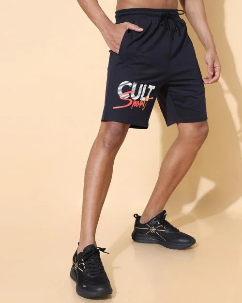 Shorts with Placement Brand Print