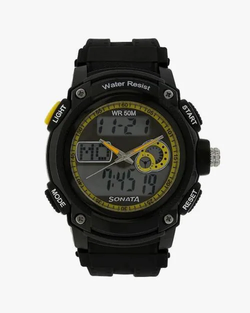 Men NP7989PP02 Water-Resistant Analogue Digital Watch