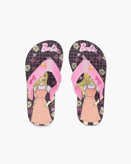Barbie Print Thong-Strap Flip-Flops