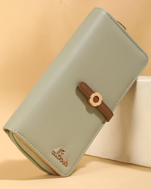 Zip-Around Wallet with Snap-Button Closure
