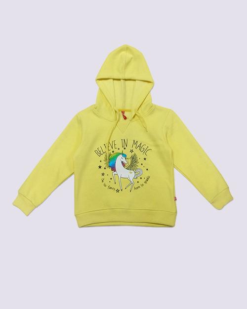 Girls Graphic Print Regular Fit Hoodie