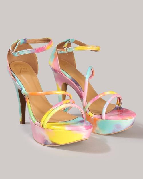 Women Printed Strappy Stilettoes