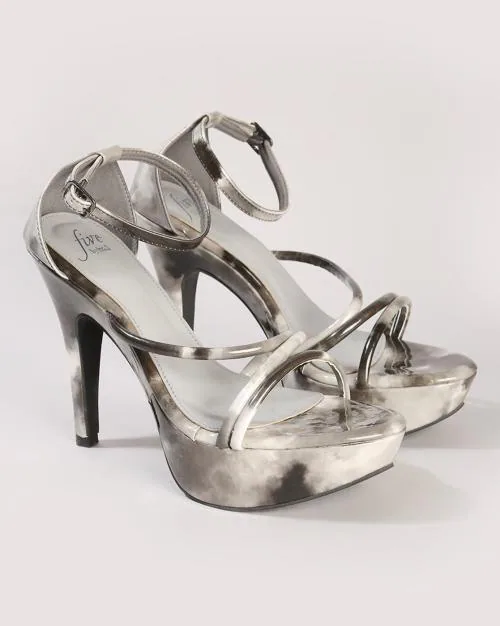Women Printed Strappy Stilettoes
