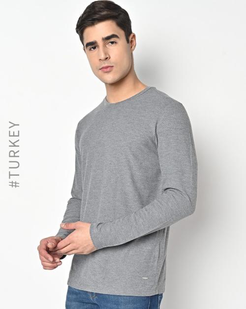 Regular Fit Crew-Neck Full-Sleeve T-Shirt