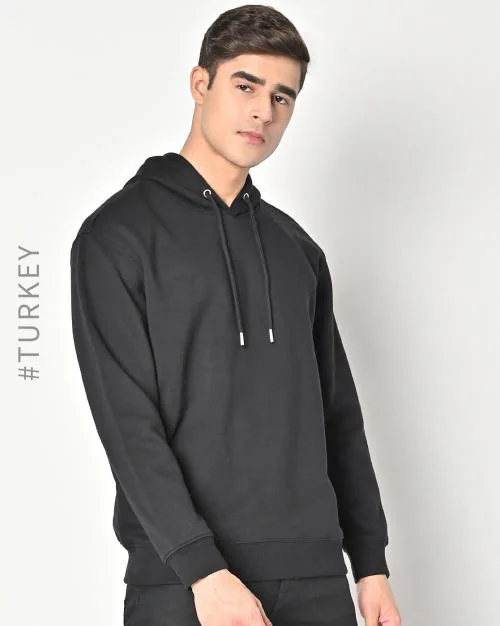 Hoodie with Ribbed Hems