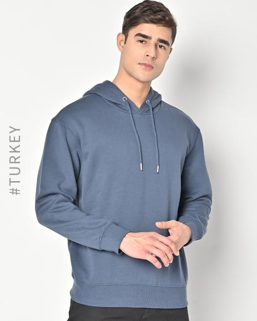 Hoodie with Ribbed Hems