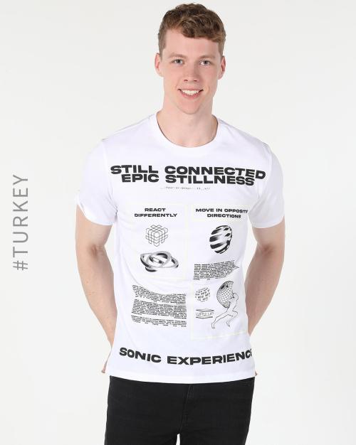 Regular Fit Typographic Print Crew-Neck T-Shirt