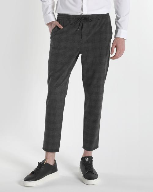 Checked Slim Fit Chinos - JioMart