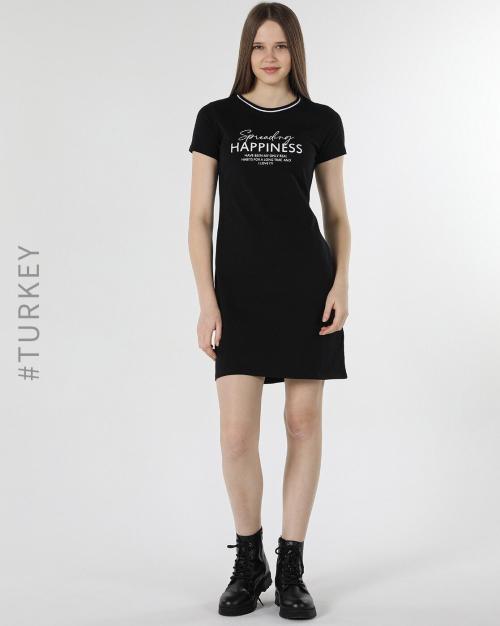 Typographic Print Shift Dress