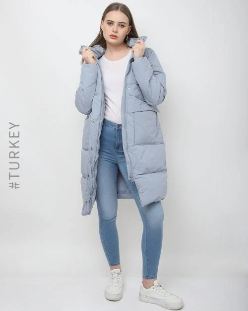 Hooded Longline Puffer Jacket