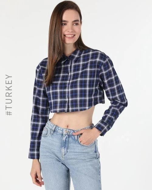 Checked Crop Shirt