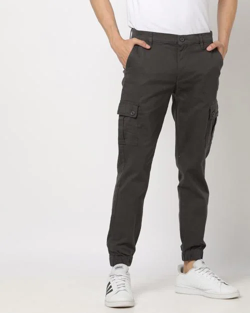 Slim Fit Flat-Front Cargo Trousers