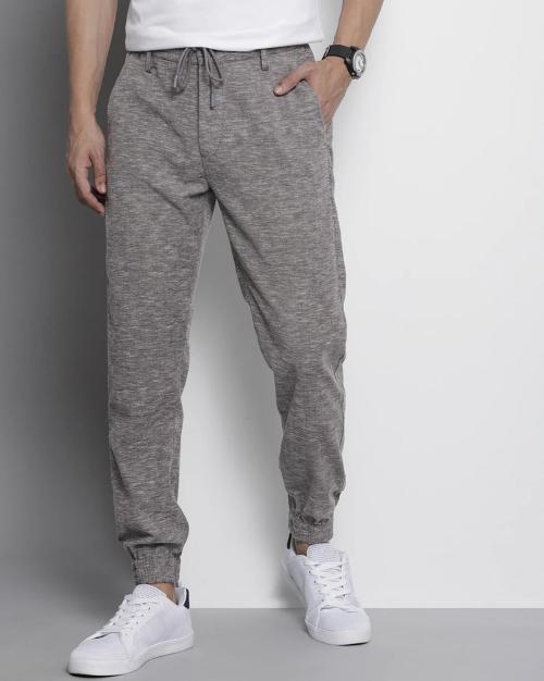 Heathered Slim Fit Flat-Front Joggers