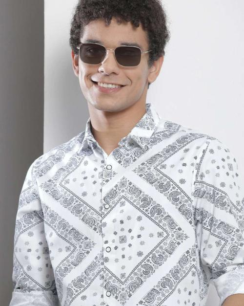 Buy Paisley Print Shirt with Spread Collar Online at Best Prices in