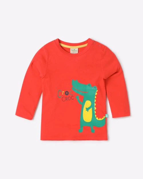 Crocodile Print Crew-Neck T-Shirt