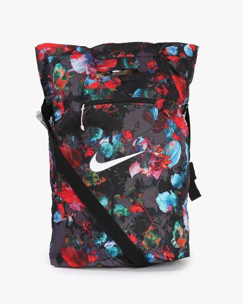 Floral Print Tote Bag with Pouch