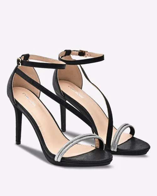 Women Embellished Stilettos with Ankle-Strap