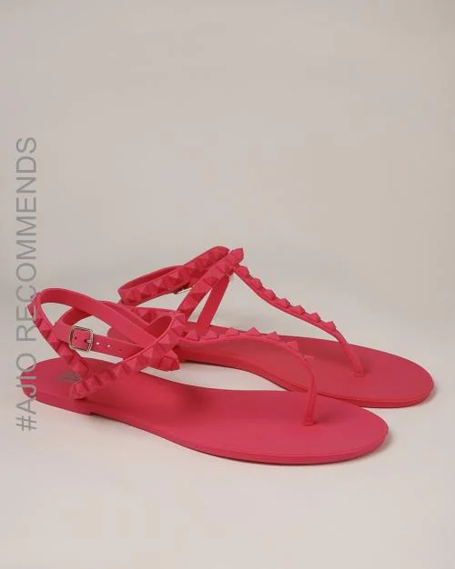 Studded T-Strap Gladiator Sandals