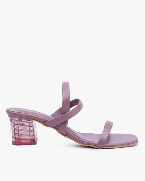 Open-Toe Block Heeled Sandals