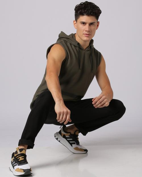 Sleeveless Hoodie with Kangaroo Pocket