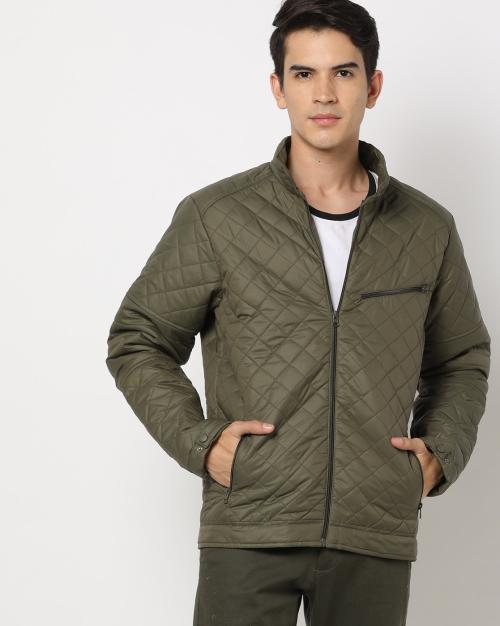 Quilted Slim Fit Zip-Front Jacket