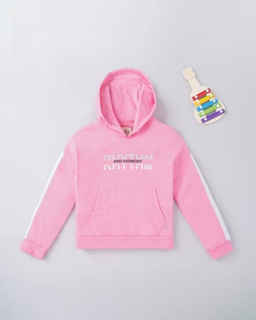 Typographic Print Sustainable Hoodie with Kangaroo Pocket