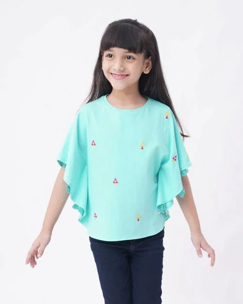 Embroidered Sustainable Poncho Top