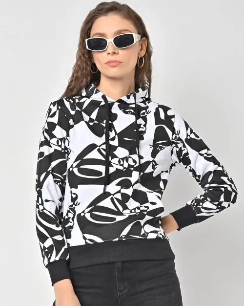 Printed Hoodie with Kangaroo Pocket