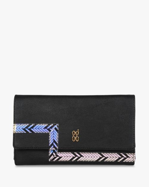 Tri-Fold Wallet with Magnetic Button Closure