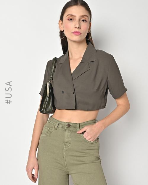 Single-Breasted Cropped Blazer